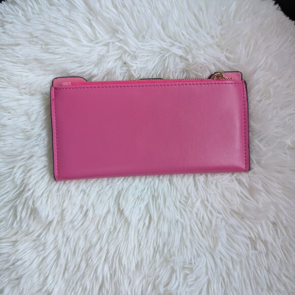 Cute Bowknot PU Leather Wallet – Rose Pink | Long Zipper Clutch with Card Holder - Picture 9 of 9